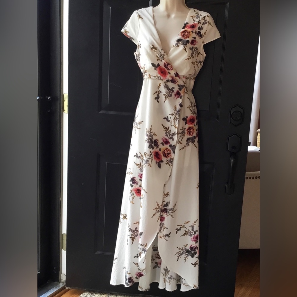 SHOWPO FLORAL MAXI WRAP DRESS